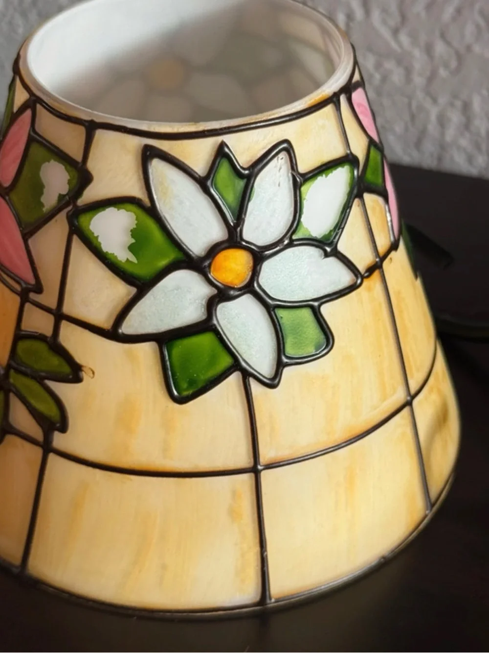 Vintage Tiffany Style Floral Tea Light Fairy Lamp Holder